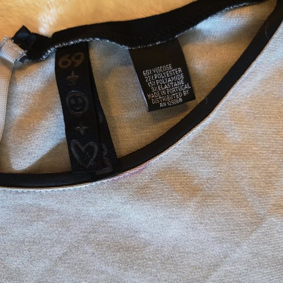 Desigual Grey Fitted Dress with satin ruffle trim - Picture 3 of 5